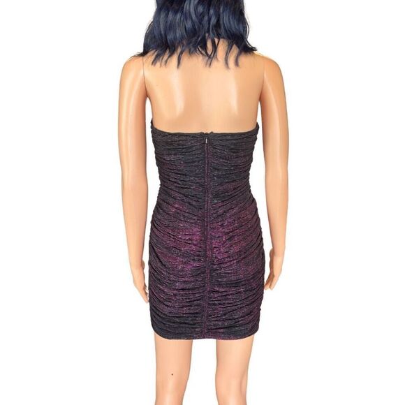 Black Halo Gio Metallic Pink Bodycon Mini Dress - Picture 5 of 6